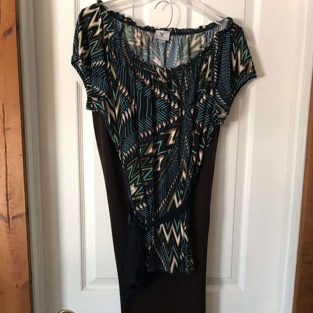 2-Piece Geometric Top and Dress Pants